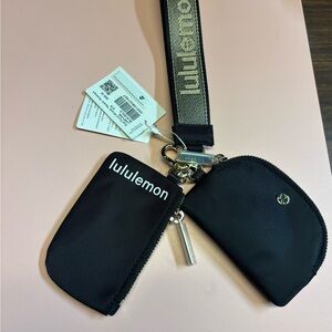 Lululemon Black dual Pouch Set with Strap